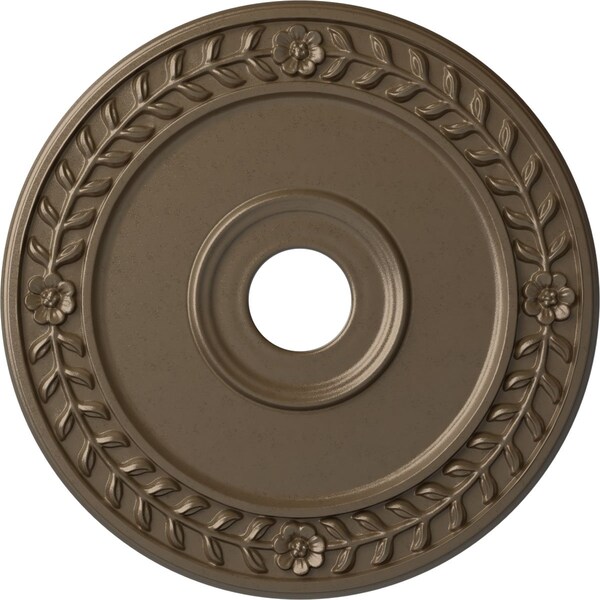 Ekena Millwork Wreath Ceiling Medallion (Fits Canopies up to 6"), 21 1/8"OD x 3 5/8"ID x 7/8"P, Warm Silver CM21WRWSS - main